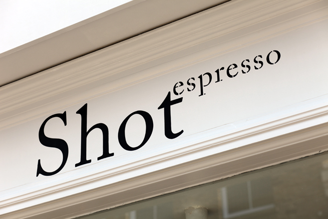 Shot Espresso Sign Black